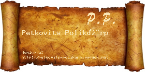 Petkovits Polikárp névjegykártya